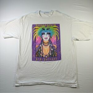 Vintage 1993 New Orleans Mardi Gras Mask T Shirt XL White Single Stitch